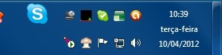 Skype mostra apenas ícone Apenas ícone do Skype quando minimizado