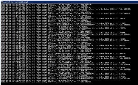Tela de etapa do checkdisk