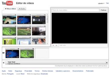 Tela de edição no Youtube