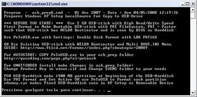 Pen drive bootável para instalar Windows XP