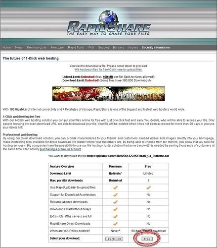 Site do Rapidshare